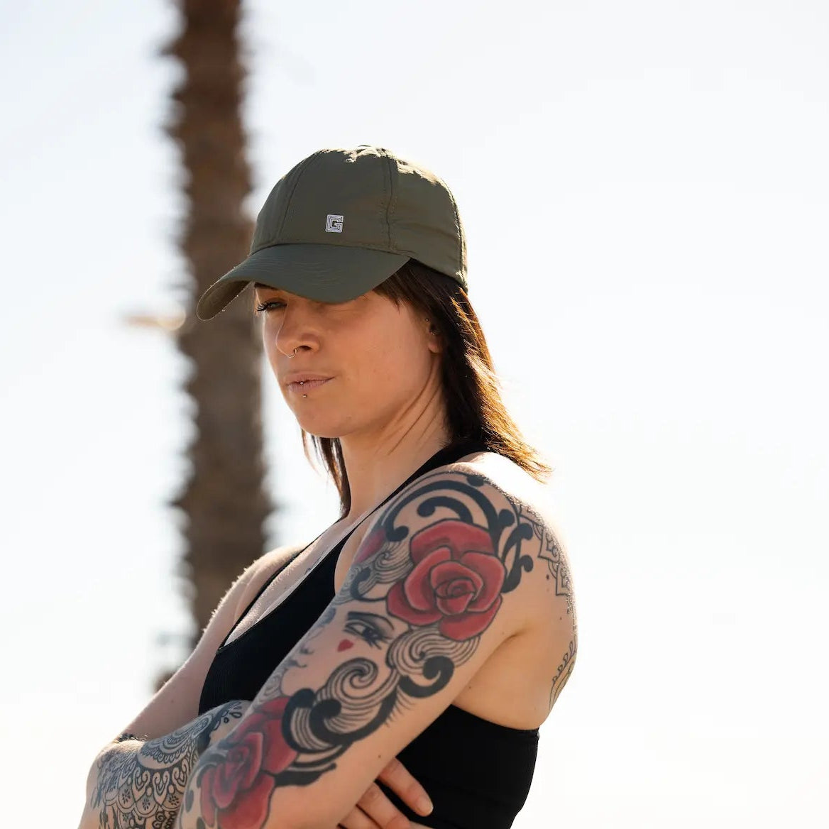 Casquette rafraichissante kaki femme