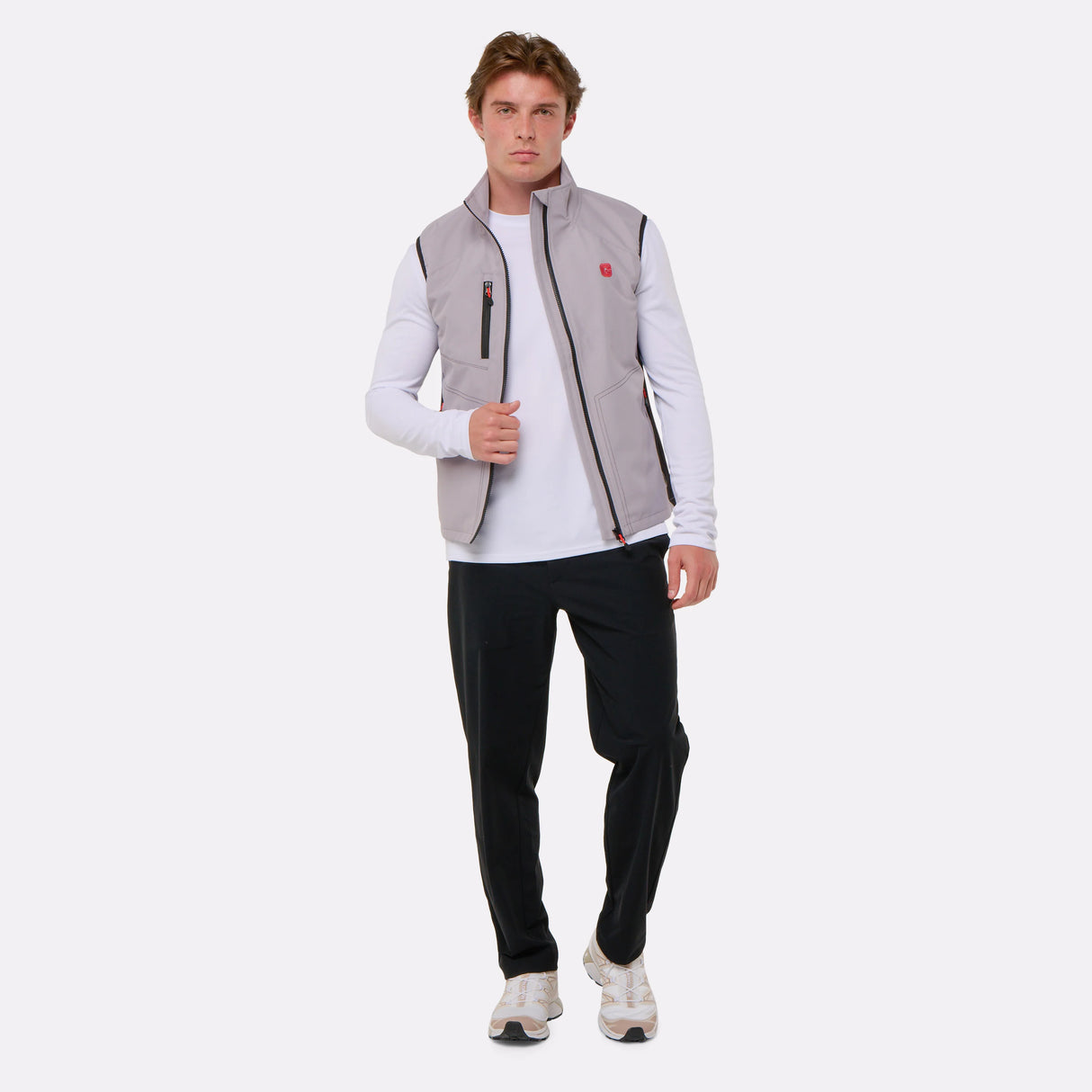 Gilet chauffant sport Homme porté ouverte