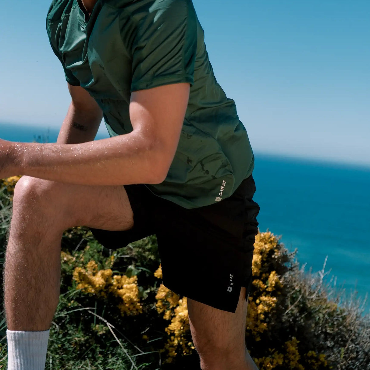Short de sport rafraîchissant noir pour homme