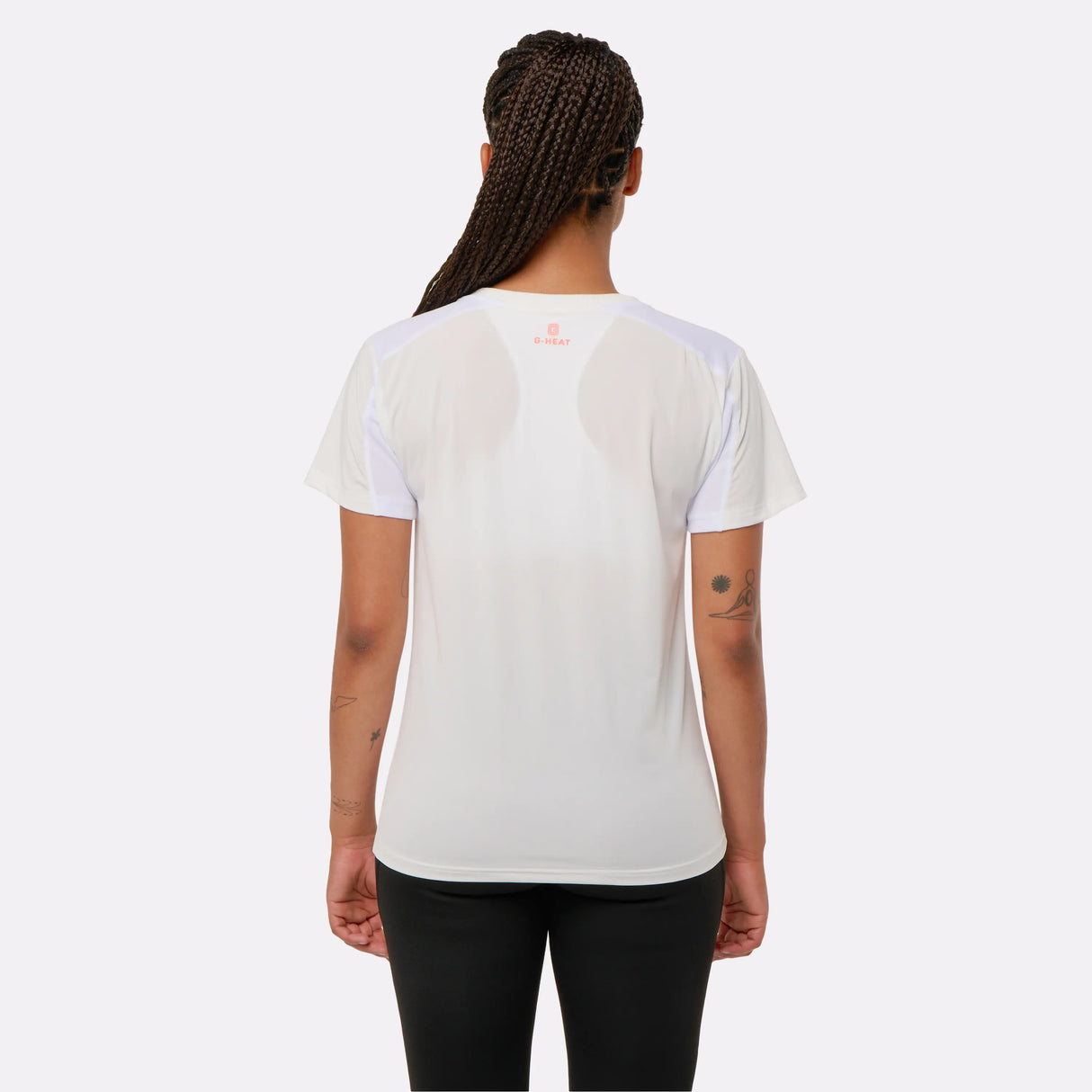 T-shirt sport rafraîchissant blanc femme dos