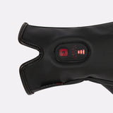 Gants MILANO chauffant femme noir zoom poignet et bouton allumé