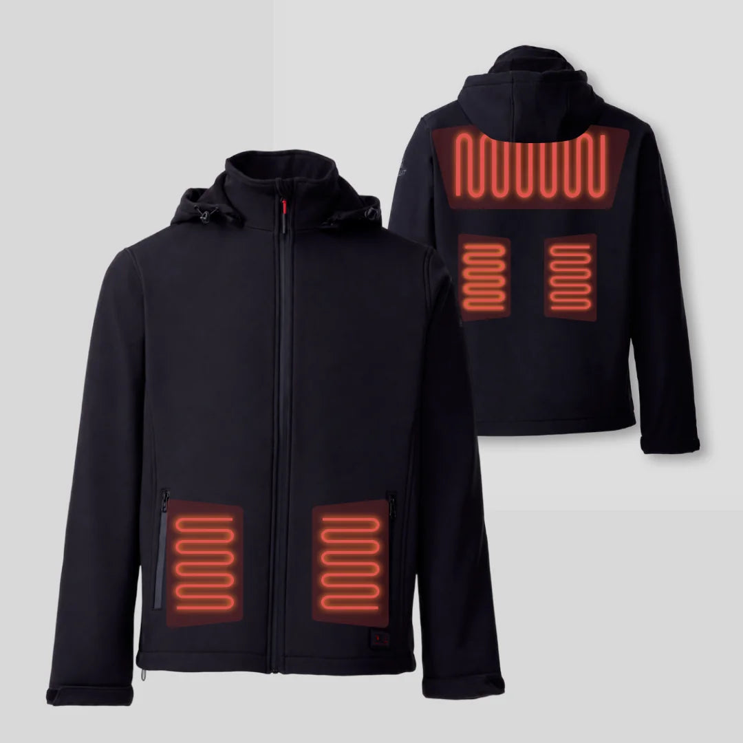 Veste chauffante softshell zones de chauffe