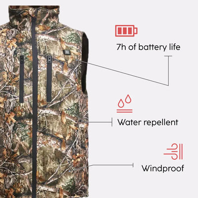 Veste chauffante sans manche de chasse atouts produit