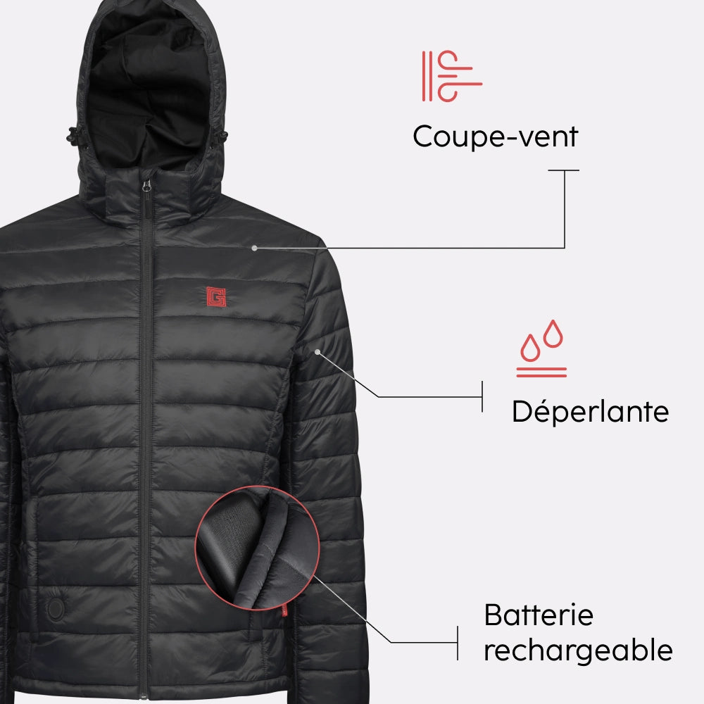 Doudoune chauffante atouts produit 