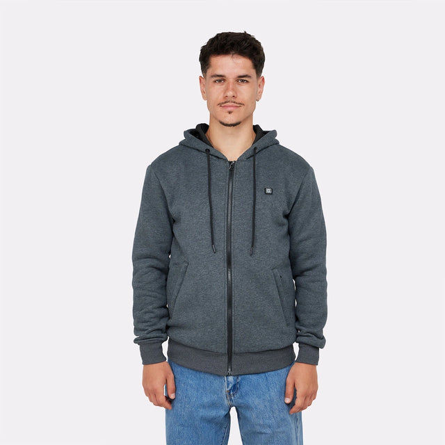 Hoodie chauffant à zip anthracite