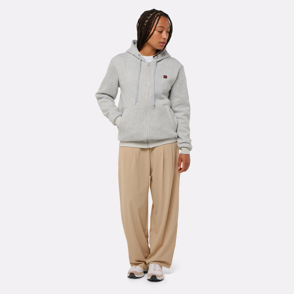 Hoodie chauffant zippé gris G-Heat face fermé