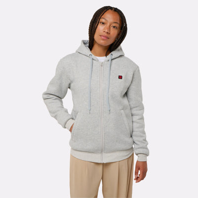 Sweat à capuche zippé gris