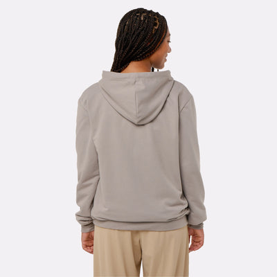 Hoodie ESSENTIAL chauffant G-Heat gris femme de dos