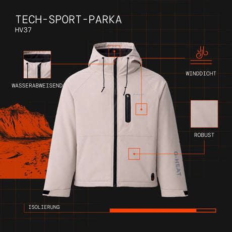 Parka tech sport chauffante visuel atout de