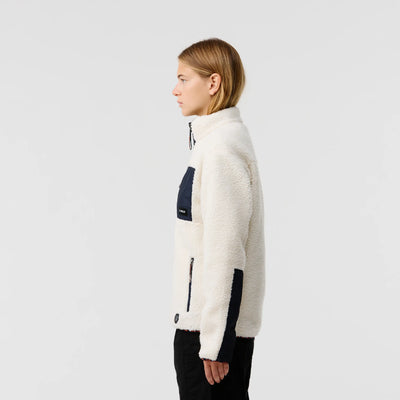 Polaire outdoor chauffante blanche profil