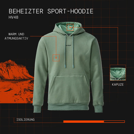 sweat capuche kaki visuel atout de