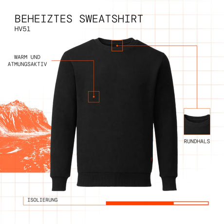sweat crew noir chauffant visuel atout de