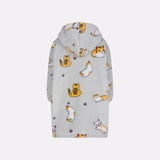 Pull plaid imprimé chat de dos