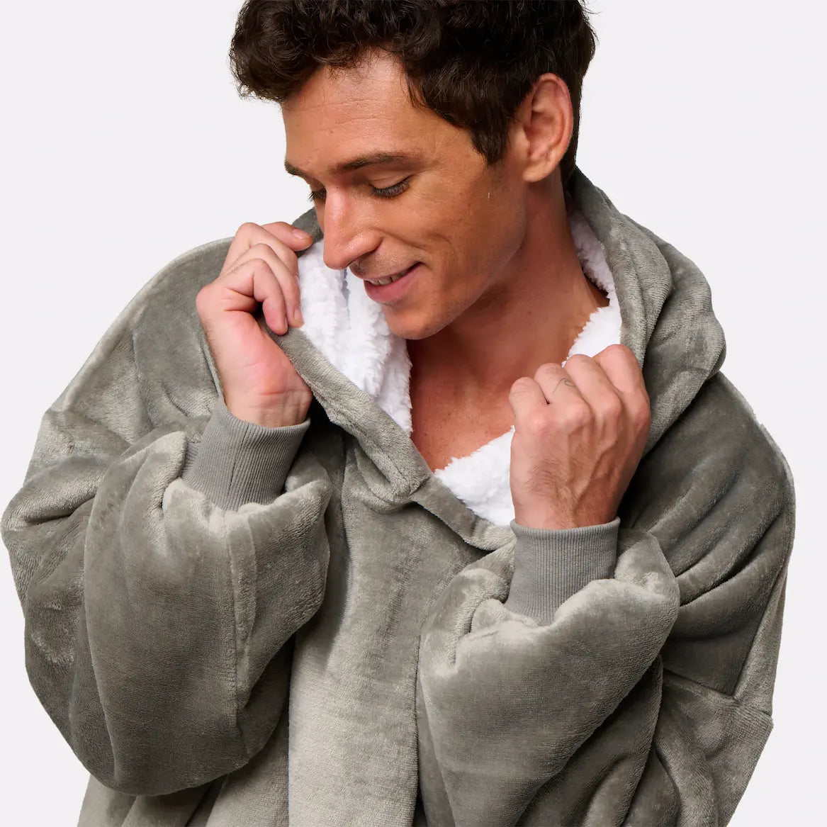 Pull plaid gris homme