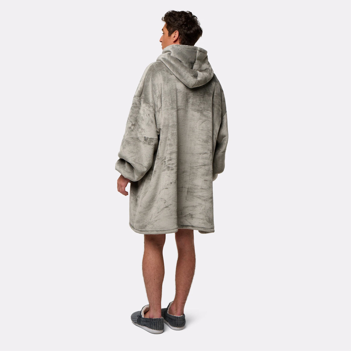 Pull plaid gris homme de dos