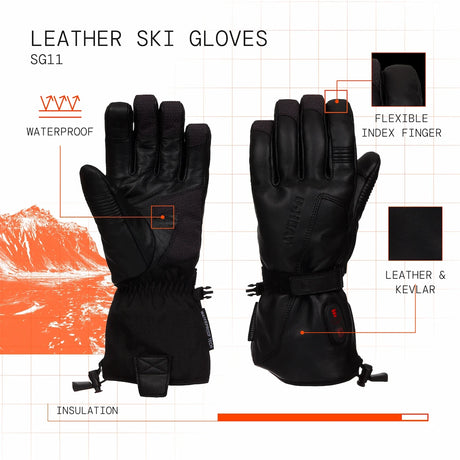 Gants en cuir chauffant visuel atout en