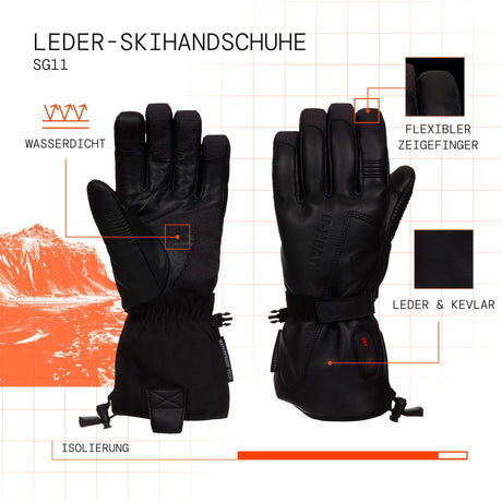 Gants en cuir chauffant visuel atout de