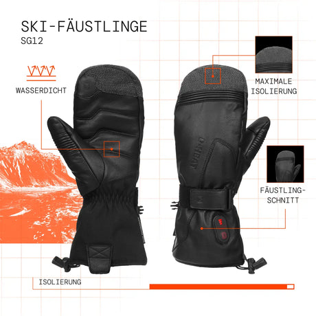 Moufles de ski chauffantes visuel atout de