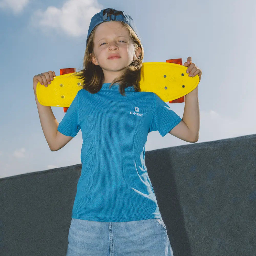 T-shirt rafraîchissant et anti UV enfant bleu G-Heat