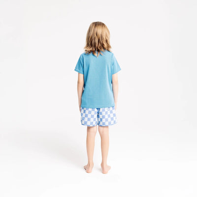 T-shirt rafraîchissant et anti UV enfant bleu de dos