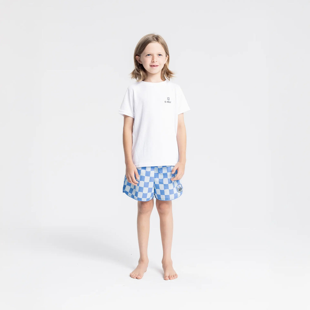 T-shirt rafraîchissant et anti UV enfant blanc de face