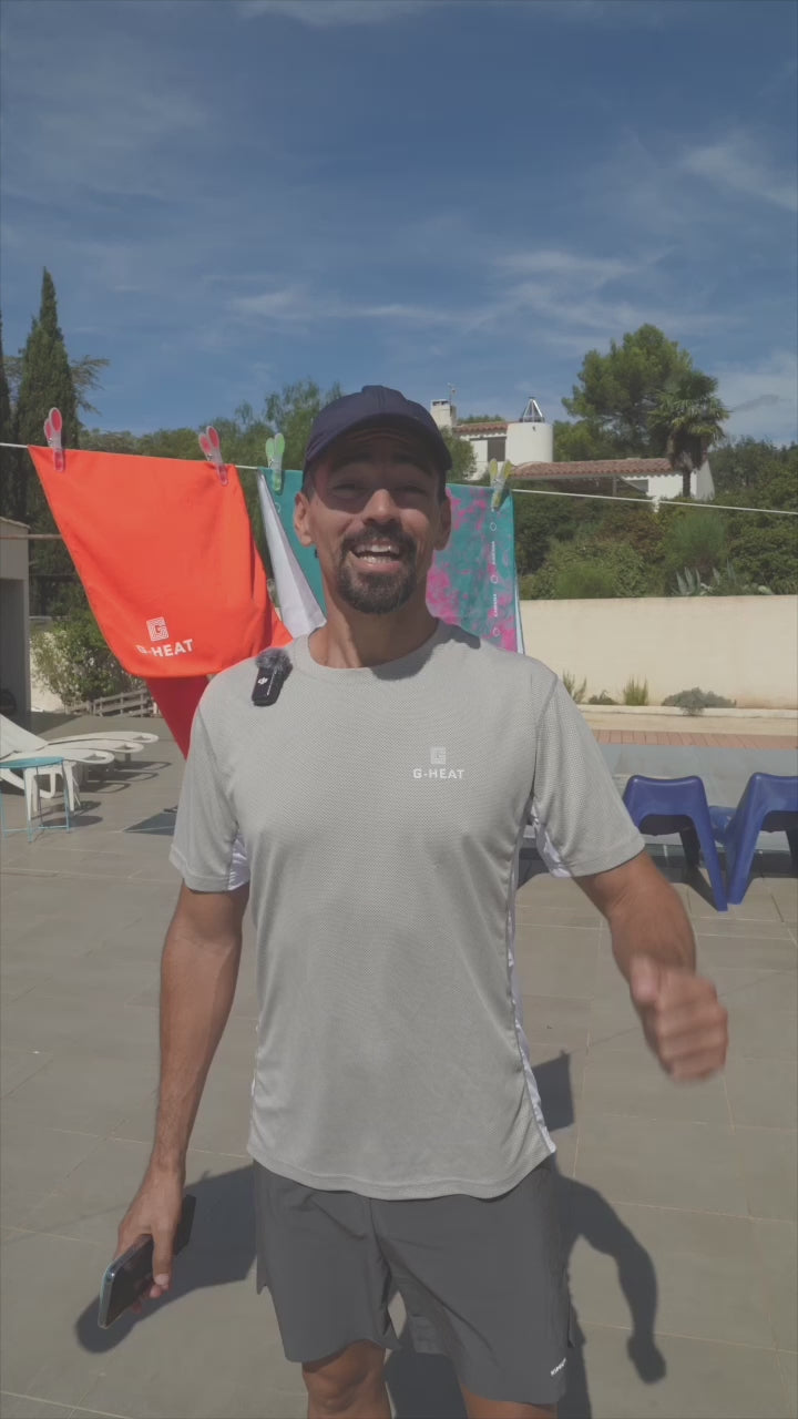 Test caméra thermique serviette rafraîchissante